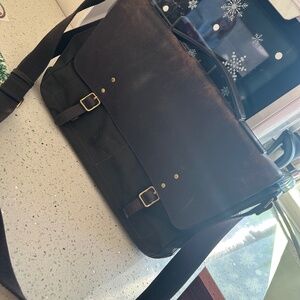 Fosill Haskel Messenger Bag with Buttery Distressed Leather Flap